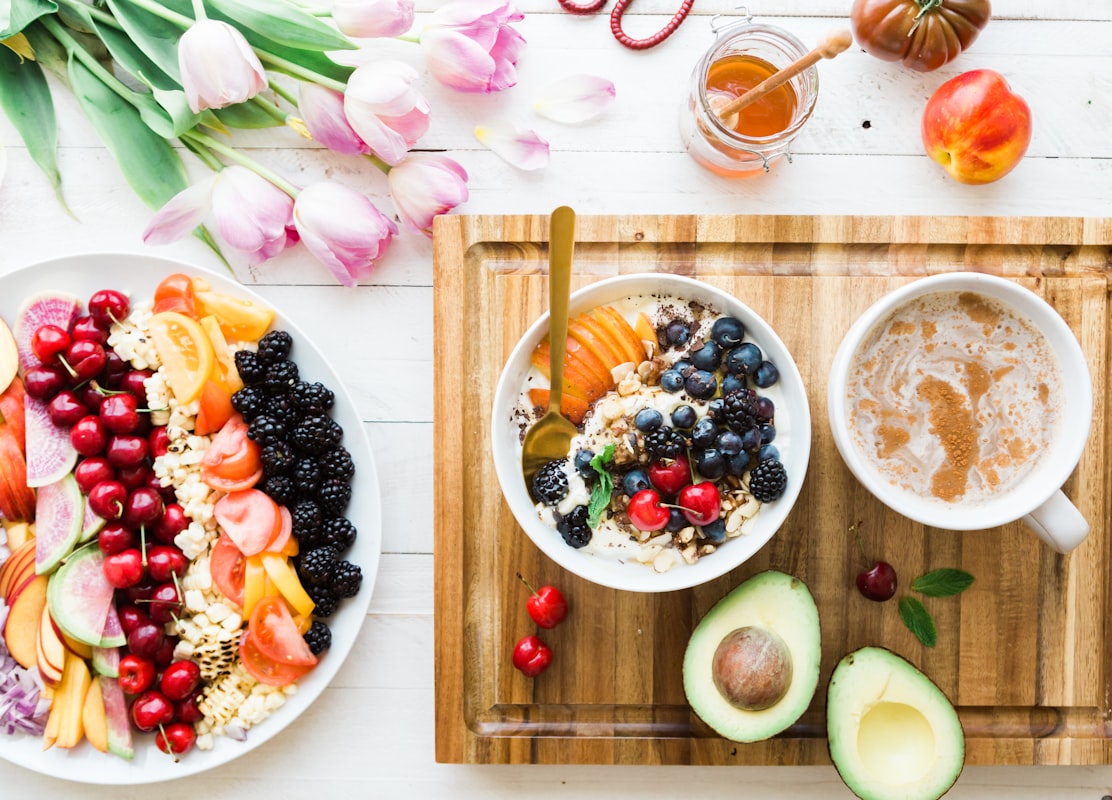 Herbs, spices, and colorful foods with antioxidants